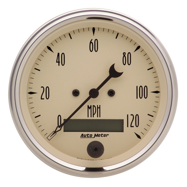 3-3/8" SPEEDOMETER, 0-120 MPH, ANTIQUE BEIGE